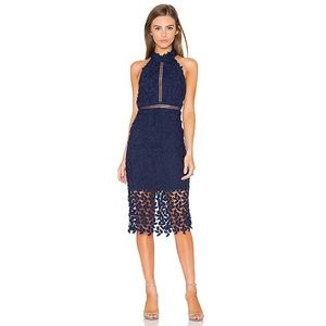 Bardot Navy Lace Cocktail Dress